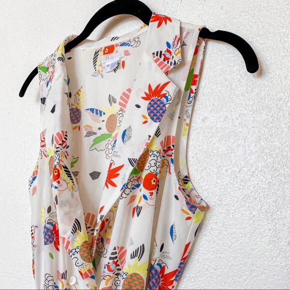 Urban Outfitters Cooperative Floral Pineapple Tie Waist Dress Size XS - Picture 2 of 11